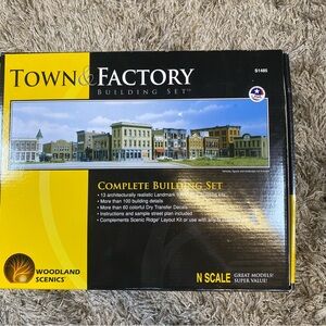 Woodland Scenics Town & Factory Building Set N scale Trains